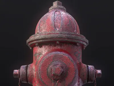 Fire Hydrant Low-poly 3D model