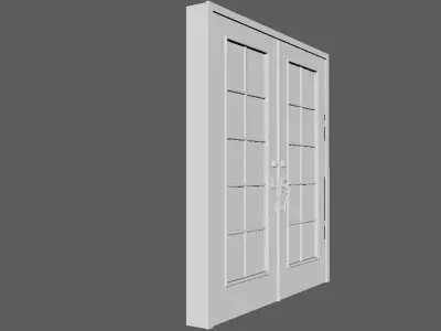 FrenchDoor Low-poly 3D model