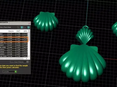 Aurelia Shell Half-Set jewelry 3D model - for her 3D print model