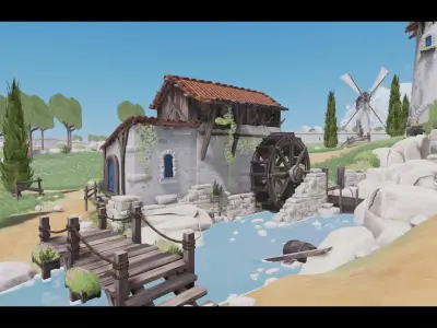 Stylized Fantasy Provencal Low-poly 3D model