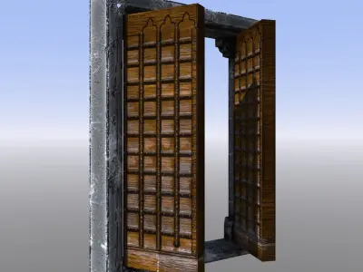 Castle Doors Low-poly 3D model