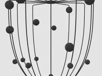 Chandelier with balls hanging from it 3D model get