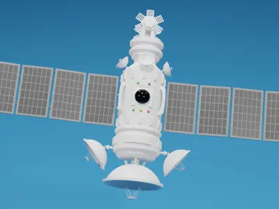 Sci Fi Satellite Low-poly 3D model