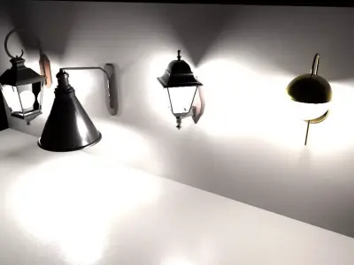 Wall Lamps Free low-poly 3D model