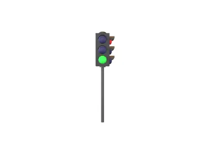 Traffic Light v2 006 Low-poly 3D model