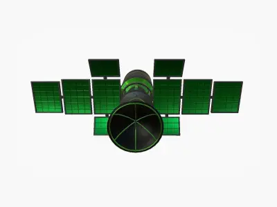 Satellite A01 Green - SciFi Space Design Low-poly 3D model