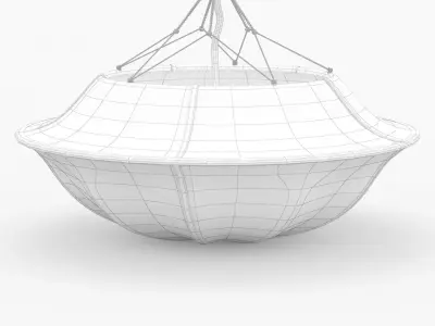 Bali Umbrella Silk Lamp 3D model