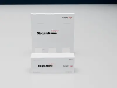 stage and cube and Reception table and gate and table  3D model