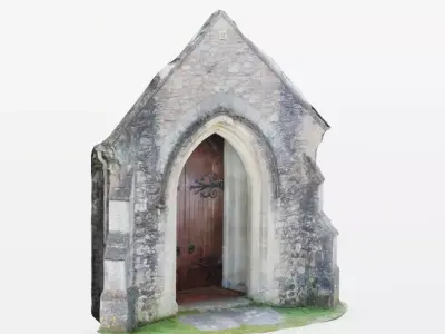  Church Porch Stone Gothic Doorway Photo-Scan Low-poly 3D model