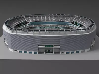 Modern American Football Stadium 3D Model Low-poly 3D model