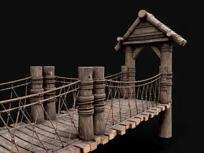 Modular Viking Bridge 2 Low-poly 3D model