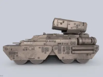 Advance Missile Tank Vehicle Low-poly 3D model