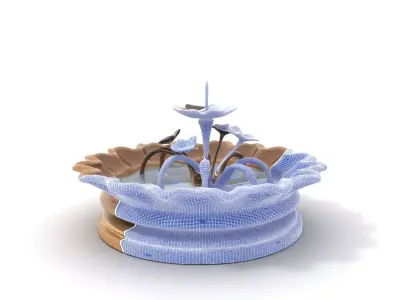 Elegant Wooden Fountain model pack Low-poly 3D model