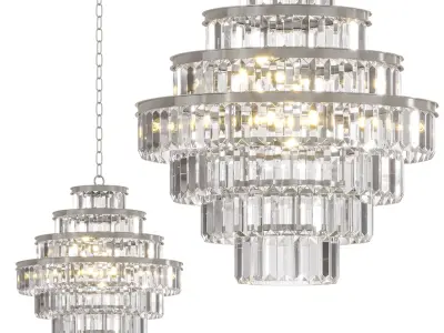Alaine Crystal Large Pendant Silver by Lalume 3D model