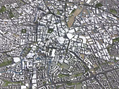Birmingham - UK - City 3D Model Low-poly 3D model