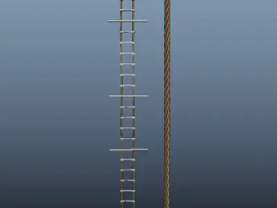 Rope Ladder Low-poly 3D model buy
