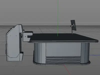 Sci fi table hard surface Low-poly 3D model