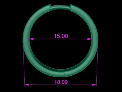 Earring Hoop MID SIZE 15mm Inside Diameter  3D print model