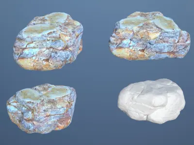 8 Boulder Rocks - 240720 Low-poly 3D model