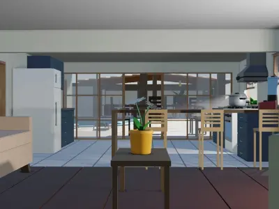 Country House Low Poly Low-poly 3D model