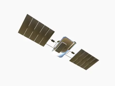 Satellite I08 Aluminum - SciFi Space Design Low-poly 3D model