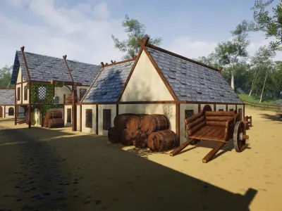 Open World Starter Environment Low-poly 3D model