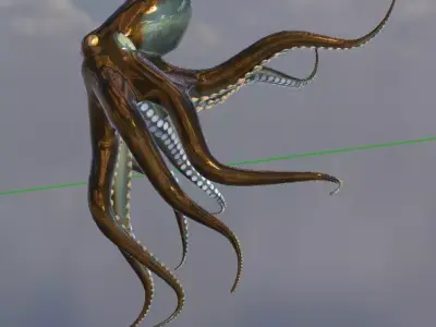 Realistic 3D octopus 3D model