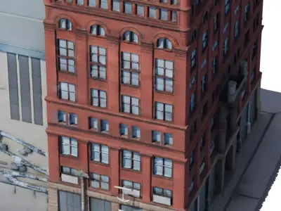 Historic Brick Building Realistic Urban Architecture Asset 3D model