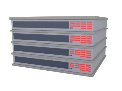 Cartoon Servers v2 004 Low-poly 3D model