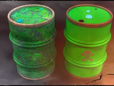 55 gallon barrel close top Free 3D model