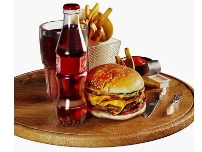 BurgerSet Low-poly 3D model