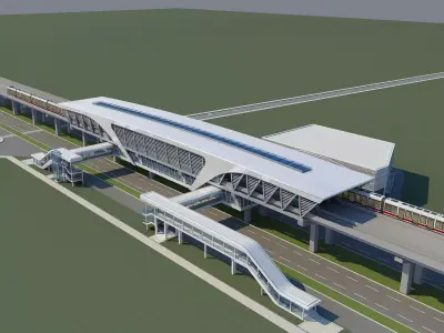 Light Rail Station 3D model purchase