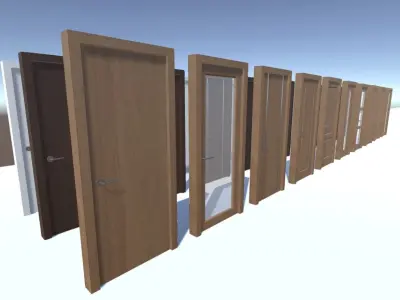 Modern Doors Low-poly 3D model purchase