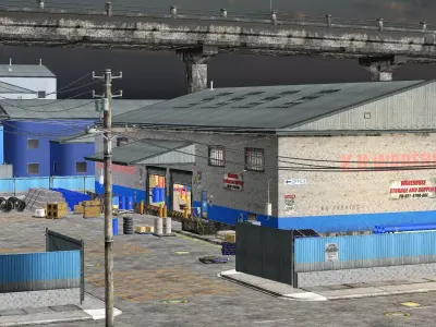 New York Modern City Street Part 2 Scene 3D Model Low-poly 3D model