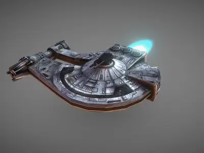 The Outrider star wars spaceship Low-poly 3D model