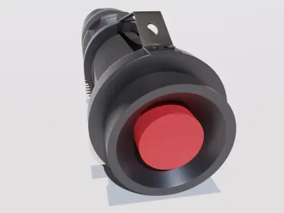 Police LED Flashlight High-Poly Black 3D model