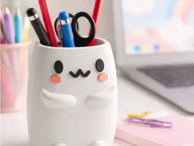 Kawaii Character Pen Holder Desk Organizer 3d printable stl 3D print model