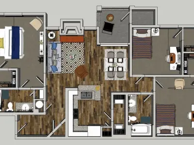 VRAY READY FLOOR PLAN 05 3D model