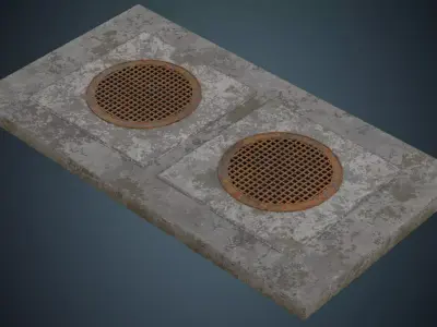 Manhole 2B Low-poly 3D model
