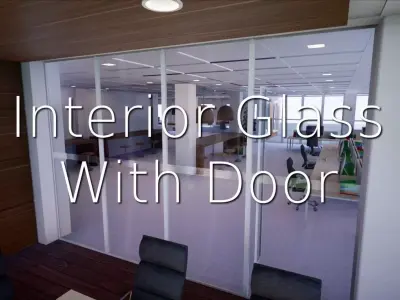 Interior Glass With Door SHC Quick Office Low-poly 3D model