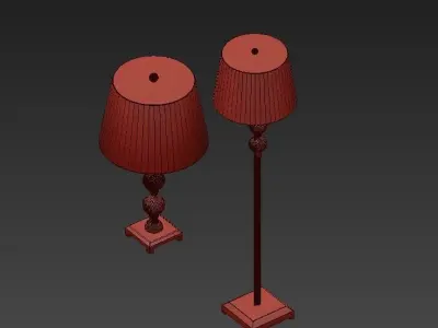 Sweet floor lamp and table lamp 3D model