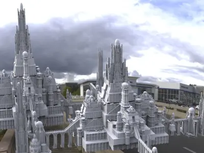 Dracula Castle towers with Larger City complex design 3D model