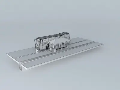 Bus Stop 3D model 10