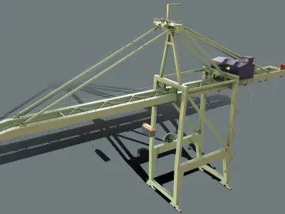 PBR Quayside Container Crane Version 1-  Green Light Low-poly 3D model