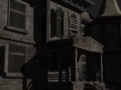 Abandoned old house - realistic low poly Low-poly 3D model