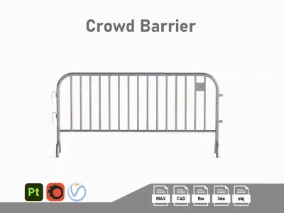 Crowd Barrier Low-poly 3D model purchase