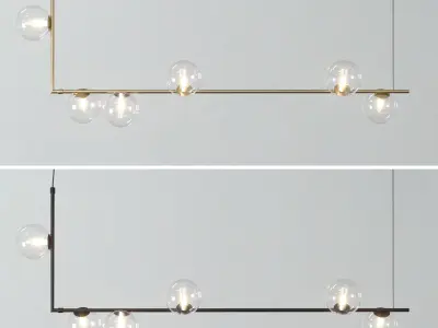 KENDRA Hanging Light black and gold Low-poly 3D model