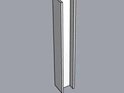 w-beam model 0 5 x 0 5 x 3 5 Free 3D print model