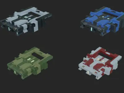 Retro Sci-Fi Data Cartridge Low-poly 3D model