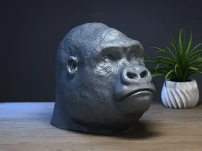 gorilla headphone stand Headset Stand Perfect Gamer Gift  3D print model